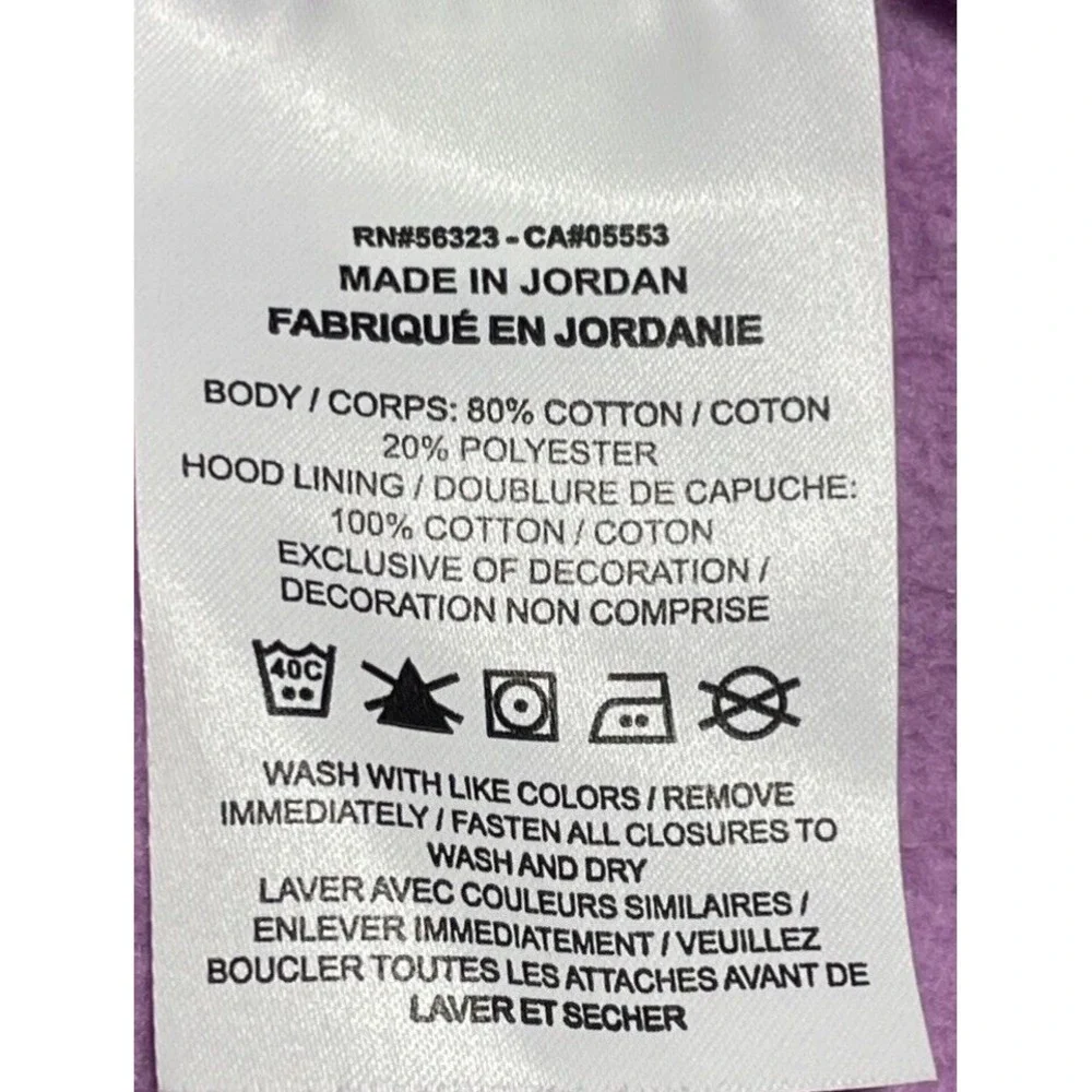 Nike Sportswear Club Hoodie Girls Large Purple Fleece Full Zip Logo Sweatshirt